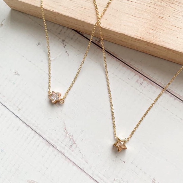 14K gold plated STAR สร้อยข้อมือ/สร้อยคอ Color Retention 14K หุ้มทอง STAR สร้อยข้อมือ/สร้อยคอ STAR ส