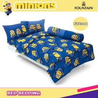 Fountain ชุดผ้าปูที่นอน3.5ฟุต ,ชุดเครื่องนอน3.5ฟุต ,ผ้าห่มนวม60x80นิ้ว MINIONS FTC006