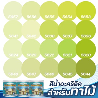 TOA ซุปเปอร์ชิลด์ ทิมเบอร์ชิลด์ ชนิดกึ่งเงา สีเขียวอ่อน (1ลิตร) สีทาผนังไม้ ผนังไม้ สีทาไม้