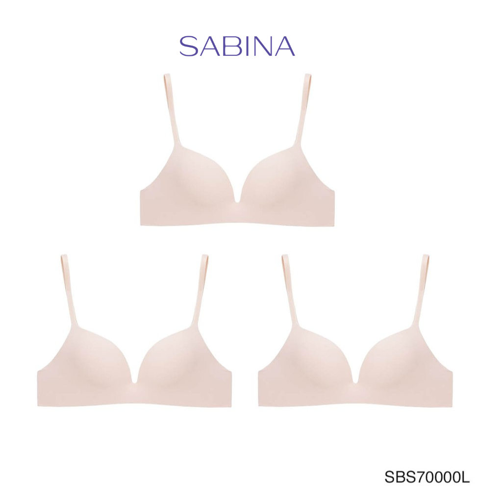 Sabina เสื้อชั้นใน Invisible Wire (Set 3 ชิ้น) (ไม่มีโครง) รุ่น Sixnature รหัส SBS7000OL สีส้มอ่อน