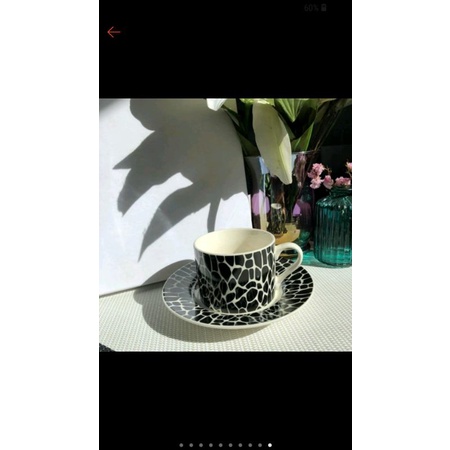 แก้วกาแฟพร้อมจานรอง เซตลายยีราฟ cuizimate