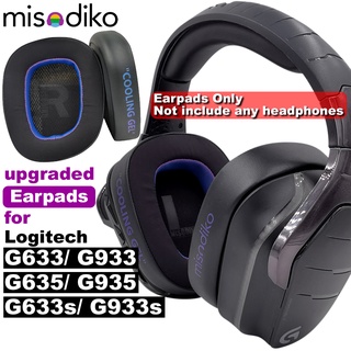 Misodiko แผ่นครอบหูฟัง แบบเปลี่ยน สําหรับ Logitech G633 G933 G635 G935 G633S G933S