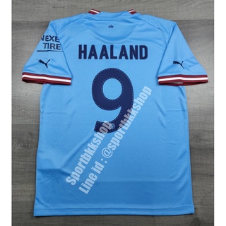 เสื้อฟุตบอล แมนซิตี้ Home เหย้า 2022/23 พร้อมเบอร์ชื่อ 9 HAALAND (Font ใหม่)