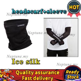 Shimano ICE ปลอกแขนผ้าไหม + หน้ากากผ้าพันคอ ป้องกันรังสียูวี