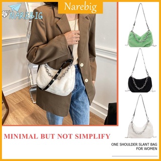 Narebig กระเป๋าสะพายไหล่คาดร่างกายแฟชั่นสําหรับสตรีสีพื้น Crossbody