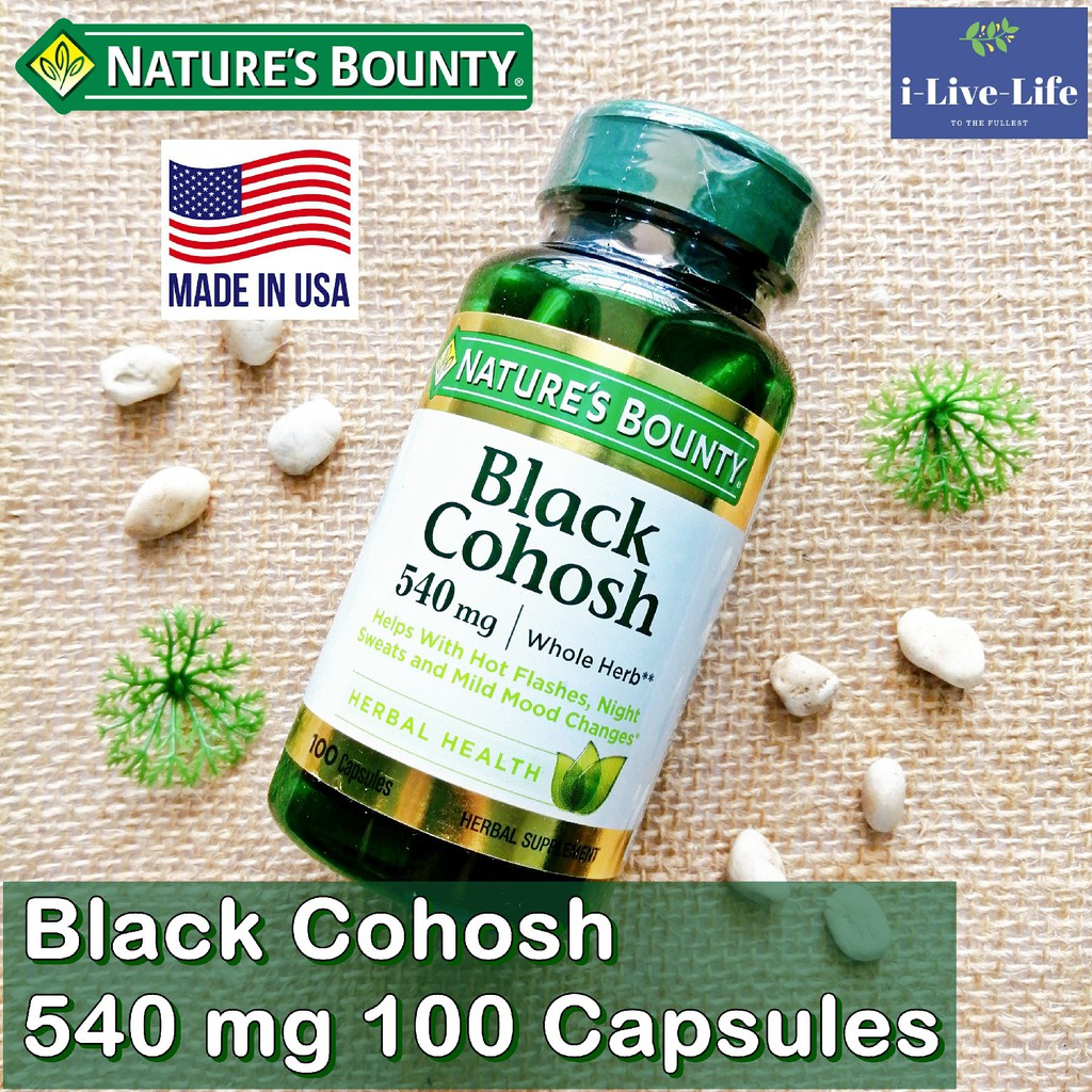 สารสกัดจากรากแบลกโคฮอช Black Cohosh 540mg 100 Capsules - Nature's Bounty