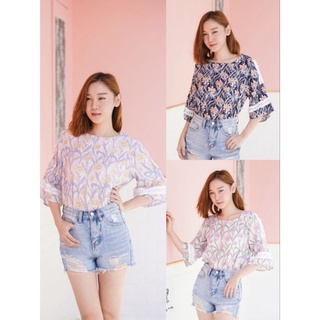 เสื้อวินเทจลายดอก✨✨FLORA TOP✨