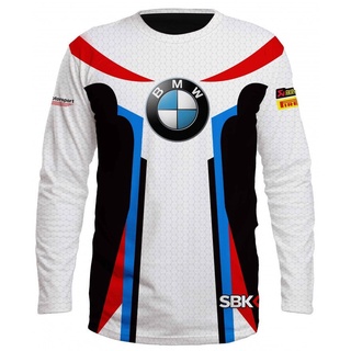 เสื้อยืดกีฬา แขนยาว พิมพ์ลาย BMW 3D จาก S ไป 3XL