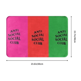 ANTI SOCIAL SOCIAL CLUB พรมเช็ดเท้า กันลื่น ลายโลโก้ (ASSC) (8) ขนาด 40x60 ซม. สําหรับบ้าน และสวน