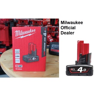 แบตเตอรี่ Milwaukee 12V รุ่น  M12B4  12V. 4.0Ah. โวลต์ (M12™) ของแท้โดยตัวแทนจำหน่าย