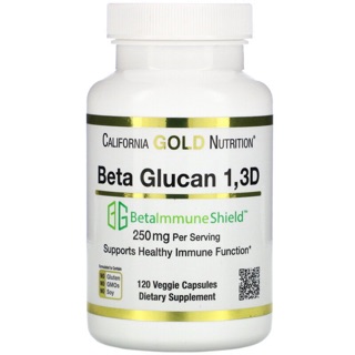 New ✨Pre✨ California Gold Nutrition, Beta Glucan 1-3D with Beta-ImmuneShield, 250 mg Per Serving, 120 Veggie Capsules