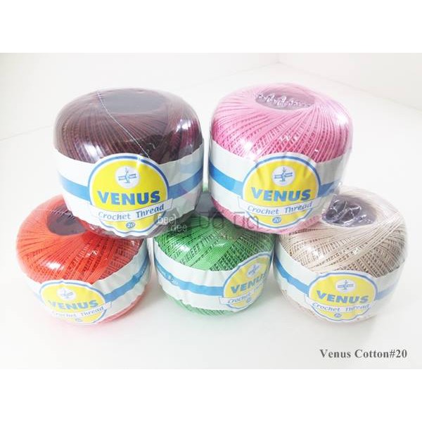 Venus วีนัสคอตตอน เบอร์20 ขนาด50g. SetB ถักหูกระเป๋า ถักสายกระเป๋า ด้ายวีนัส