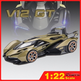 Klt โมเดลรถบรรทุก สเกล 1/22 Lambo V12 GT Supercar โลหะอัลลอย ของเล่นสําหรับเด็กผู้ชาย เด็ก งานอดิเรก ของสะสม