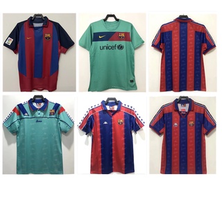 เสื้อกีฬาแขนสั้น ลายทีมชาติฟุตบอล Barcelona สไตล์เรโทร