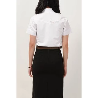 S-white [ เสื้อนักศึกษา เสื้อนิสิต ] หลังสามเหลี่ยม แขนสามเหลี่ยม มหิดล ถูกระเบียบ มศว SW-COM-09