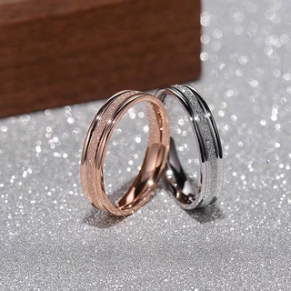 แหวนไทเทเนียมเหล็กชุบ 18K Rose Gold / เงิน