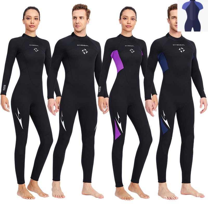 Dive&Sail 3มม.Neoprene Wetsuit ชุดดําน้ําวันพีชดําน้ําสําหรับผู้ชายและผู้หญิงดําน้ําดําน้ํา VIIZ