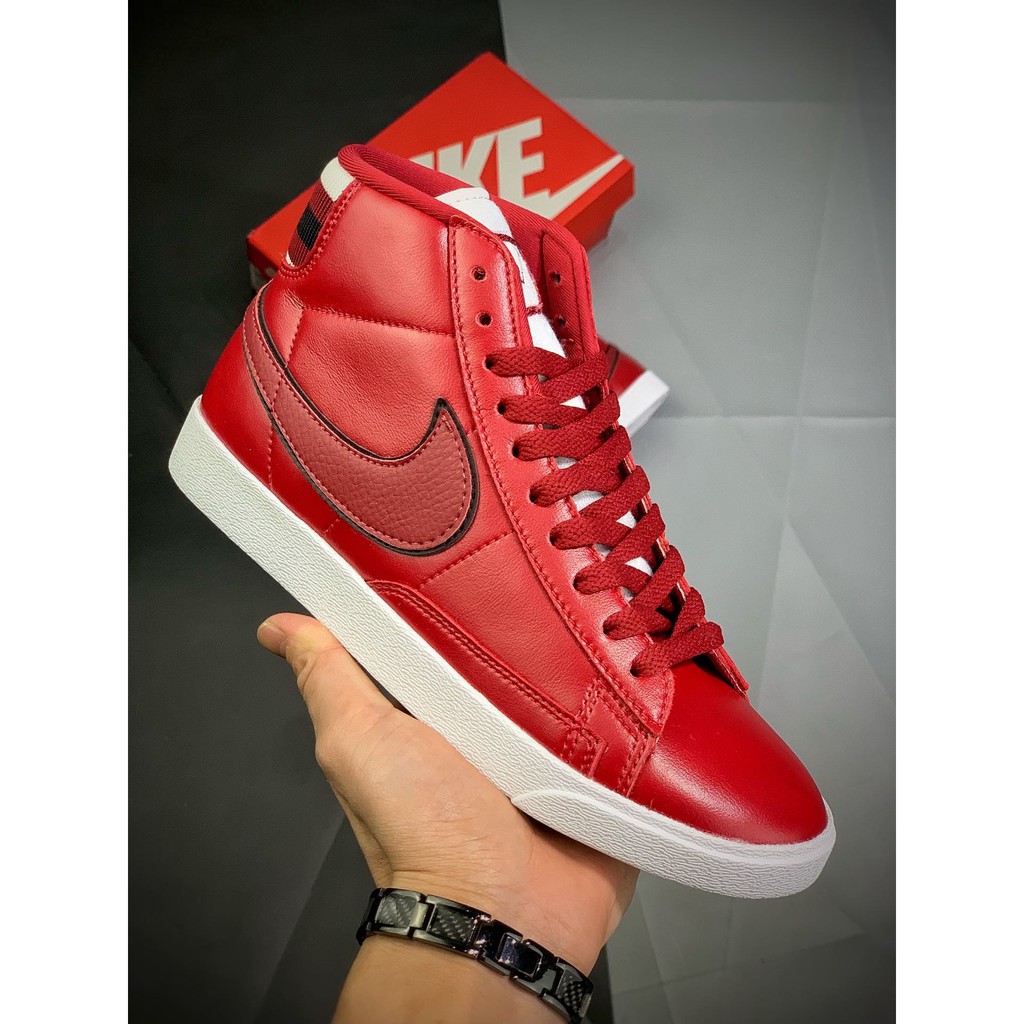 nike blazer mid white blackened blue red crush