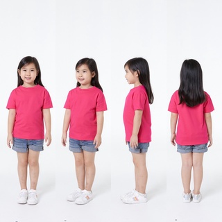 KD06 NEON PINK : เสื้อเด็ก KID T-Shirt : BASIC COTTON 100% C20