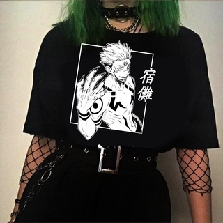 เสื้อยืด พิมพ์ลายกราฟฟิคอนิเมะ Jujutsu Kaisen สไตล์ฮิปฮอป แฟชั่นฮาราจูกุ สําหรับผู้ชาย และผู้หญิง