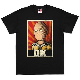 เสื้อยืดผ้าฝ้ายพรีเมี่ยม เสื้อยืด ลายการ์ตูนอนิเมะ One Punch Man Saitama Ok Obey 30s พรีเมี่ยม 24s 20s สําหรับผู้ชายเสื้