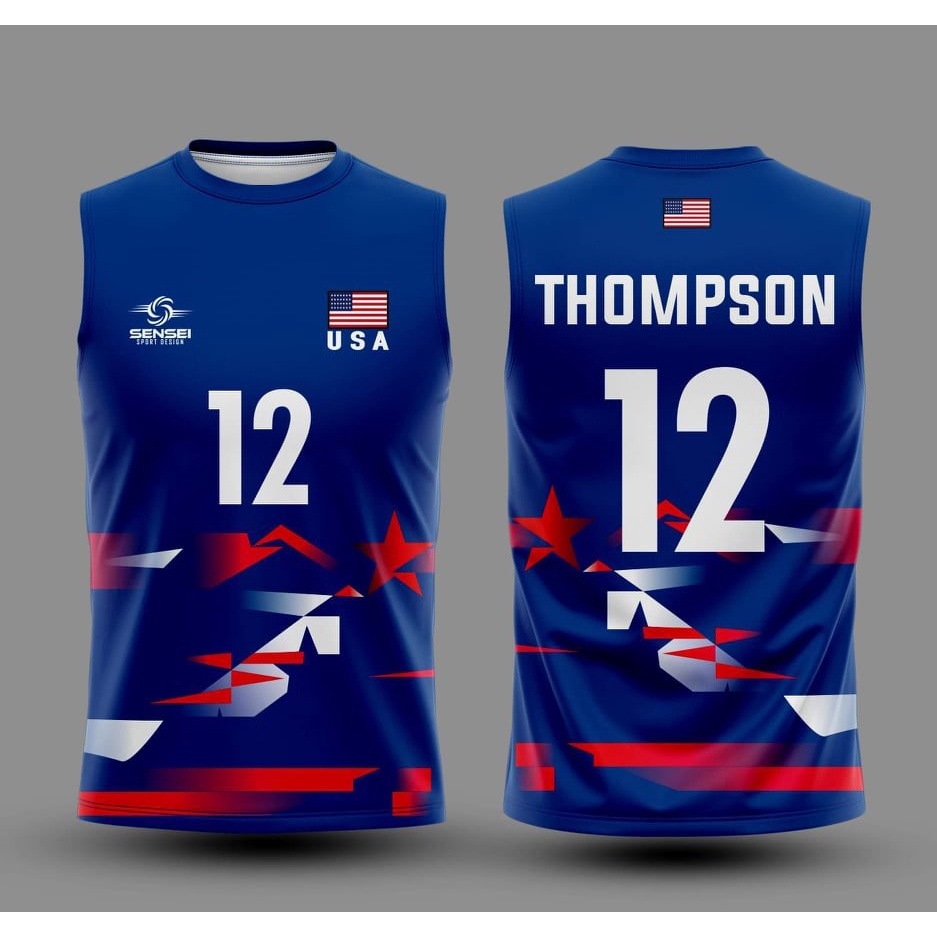 ใส่โค้ดSENSEI10Pลด10% เสื้อแขนกุดพิมพ์ลาย(หน้า-หลัง) ลายNEW-USA2