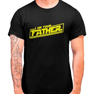 [100% Cotton] เสื้อยืดลําลอง แขนสั้น พิมพ์ลาย I Am Your Father Star Wars Dad สีดํา พลัสไซซ์ ไซซ์ XS-3XL สําหรับผู้ชาย ขอ