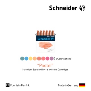 Schneider Ink Cartridges Pastel (6pcs./box ) - หมึกหลอดเติมปากกาชไนเดอร์ สีพาสเทล