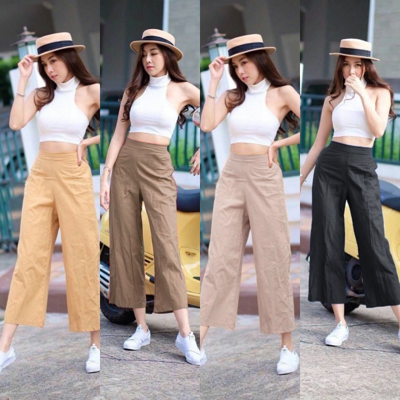 🌈SpinnyHouse🌈 กางเกงVintage ขายาว ทรงกระบอกตรง ใส่แล้วผู้ดีสุดๆ รุ่น ลินิน P501A