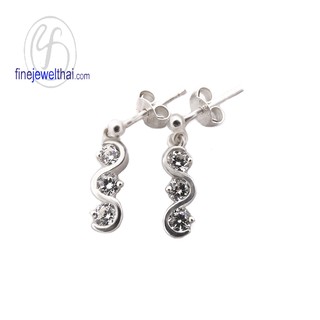 Finejewelthai ต่างหูเพชร ต่างหูเงินแท้ เพชรสังเคราะห์/ Diamond CZ-Silver925-Earring - E1009cz