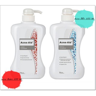 🚩🚩 โปรถูกสุด !!  Acne-aid gentle cleanser 500ml สีฟ้า / liquid cleanser สีแดง 500ml