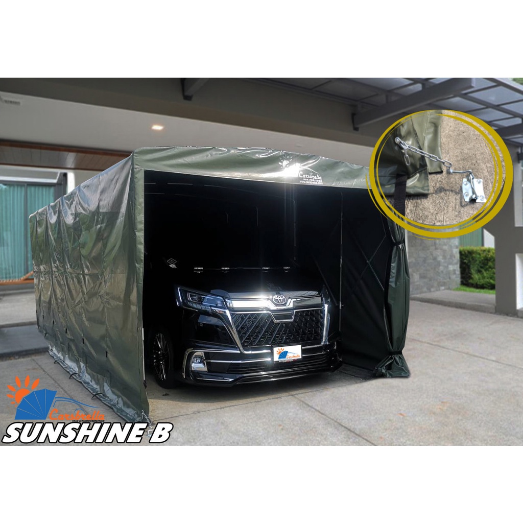 เต็นท์จอดรถ โรงจอดรถสำเร็จรูป CARSBRELLA รุ่น SUPER SUNSHINE B (สูง235cm) สำหรับจอดรถขนาดใหญ่