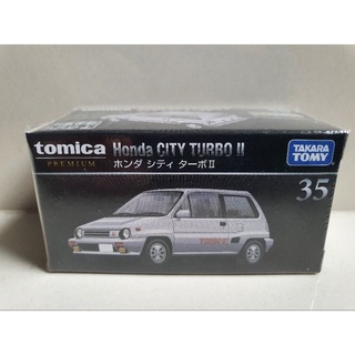 โมเดลรถเหล็ก Tomica premium #35 Honda city turbo II สีเงินกล่องดำ (สินค้าของใหม่ในซีล ของแท้ 100%)