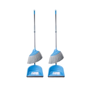 ไม้กวาดและที่ตักผง แพ็คคู่ สีเทา-ฟ้า ไม้กวาด ที่โกยผง Broom and dustpan, twin pack, gray-blue