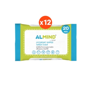 [พร้อมส่ง ] ALMIND Hygienic Wipes for Skin จำนวน 12 แพ็ค 240 แผ่น