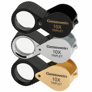 (ราคาต่อ 1 ชิ้น) กล้องส่องแหวน Gesswein Loupe Triplet 10x 20.5MM Silver Rubber Grip