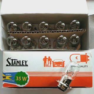 หลอดไฟหน้า มอเตอร์ไซค์ Stanley 12V 35W T-19  1 กล่อง 10ชิ้น