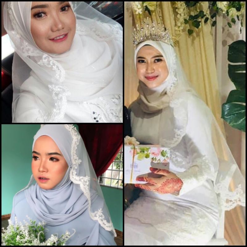 🌹ROHANI Veil nikah/veil tunang/veil pengantin/veil murah/veil cantik/veil lace/crown/veil simple