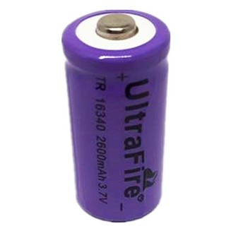 1 x UltraFire 16340 / CR123A / LC16340 Lithium Battery 2600 mAH 3.7V Rechargeable Li-ion Battery ถ่านชาร์จ ถ่านไฟฉาย