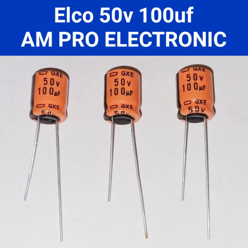 Elco 50v 100uf Elko 100uf 50v สีส้ม GXE
