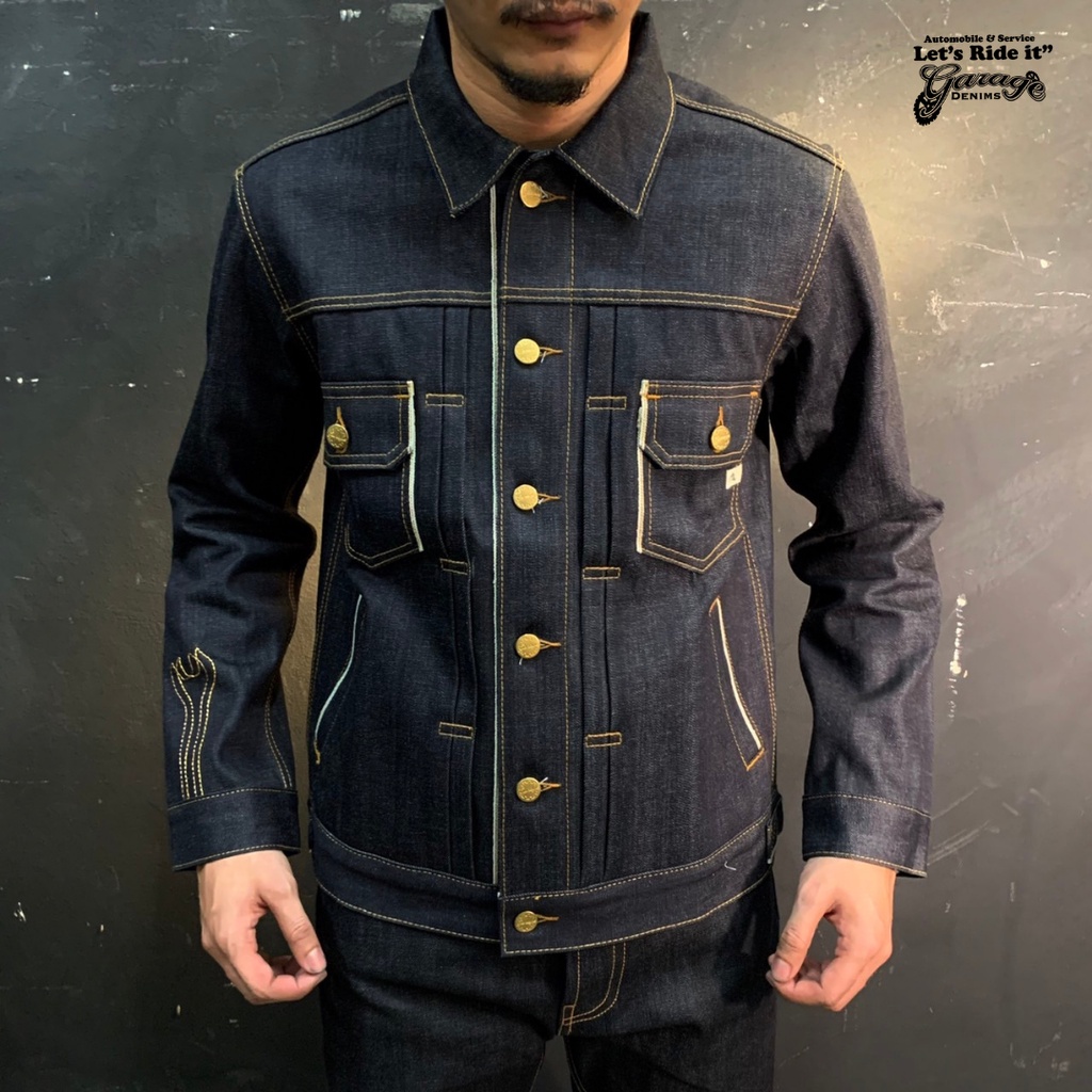 GRJ010 แจ็คเก็ตยีนส์ 2KINGS Selvedge Denim Jacket เสื้อ (Gasoline & Garage) ปั๊มน้ำมันแก๊สโซลีน (JAC