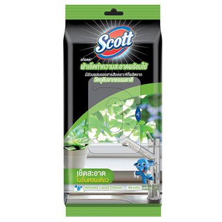 🔥The Best!! ผ้าเช็ดทำความสะอาด สก๊อตต์ (Scott) สูตรธรรมชาติ Scott Moist tissue Natural flavour