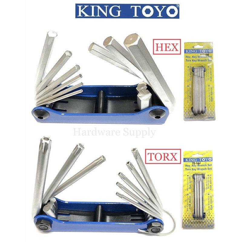 KING TOYO TORX / HEX FOLDING ALLEN KEY SET ( HEX / STAR )