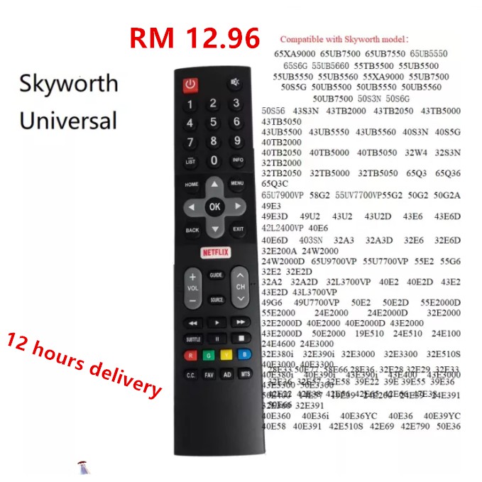 Universal Skyworth 539C-266720-W010 Remote Coocaa สมาร์ททีวีซึ่งเข้ากันได้กับทีวี Skyworth 65XA9000 65UB7500 65UB7550 65UB5550 65S6G 55UB5660 55TB5500