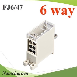 ..ข้อต่อรวมสาย เบรกเกอร์ MCB Din rial แบบ 6 เส้น รุ่น FJ6-47-6C NC