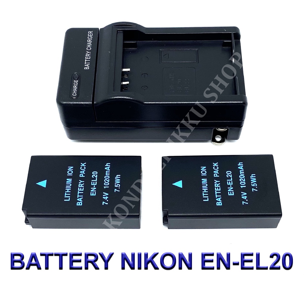 EN-EL20 \ ENEL20 Battery and Charger For Nikon 1 AW1,Nikon 1 J1,J2,J3,Nikon 1 S1,Nikon COOLPIX A,Blackmagic,P1000