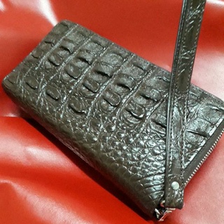 crocodile lady purse 2 zipwallet craft.กระเป๋าสตางค์หนังจระเข้แท้สตรี2