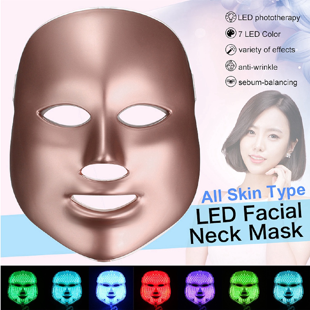 110v-220v Led Facial Mask เกาหลี 7 สี Photon Therapy Face Mask Machine Light Therapy Acne Led Mask skin care ความงามใหม ่