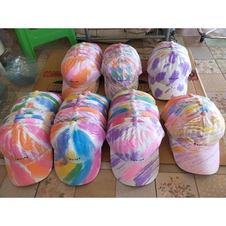 หมวกแก๊ป  หมวกแก๊ปเพ้นท์สีพาสเทล