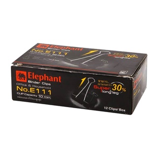 Chaixing Home คลิปดำตราช้าง ELEPHANT รุ่น E111 ขนาด 25 มม. สีดำ